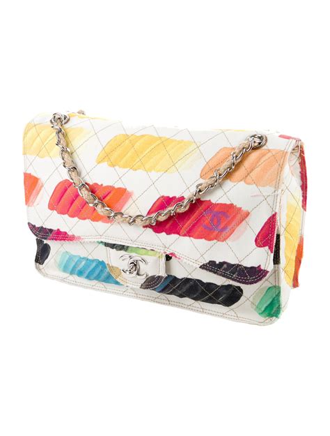 chanel colorama|Chanel Colorama Watercolor Canvas Flap Bag .